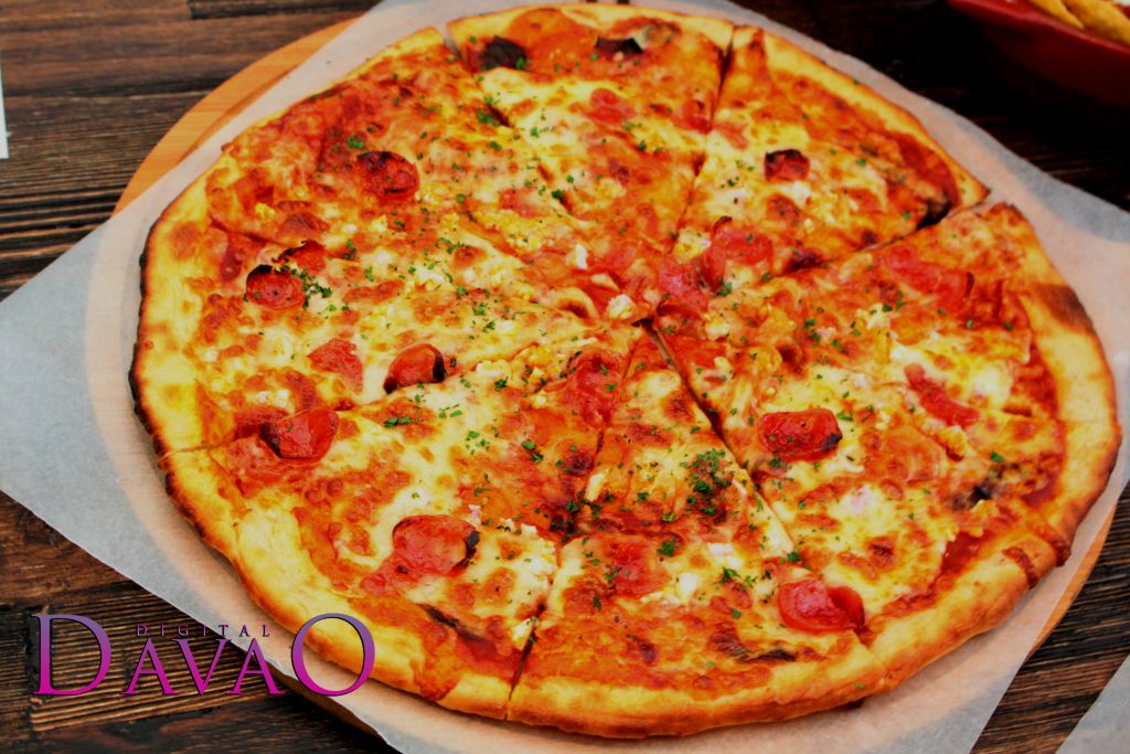 Cafe Canary Salted Egg and Chorizo Pizza