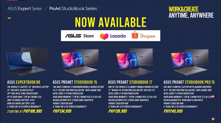 ASUS ProArt StudioBook Series and Pricing in the Philippines