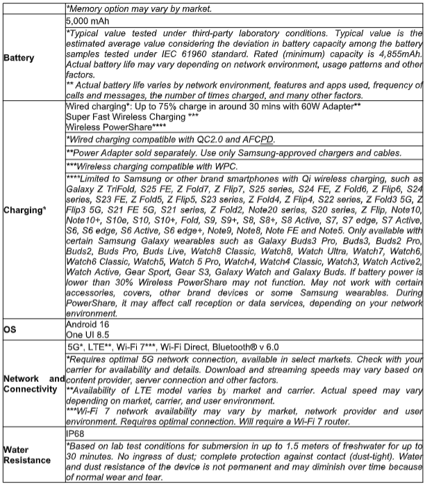 Samsung S26 Ultra Specs 2