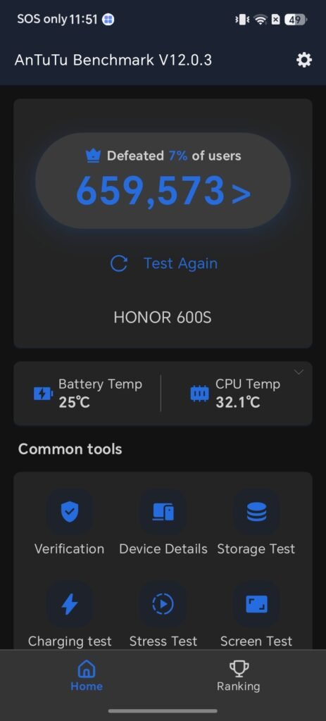 DigitalDavao Reviews the HONOR 600S 5G - Antutu Result